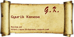 Gyurik Kenese névjegykártya
